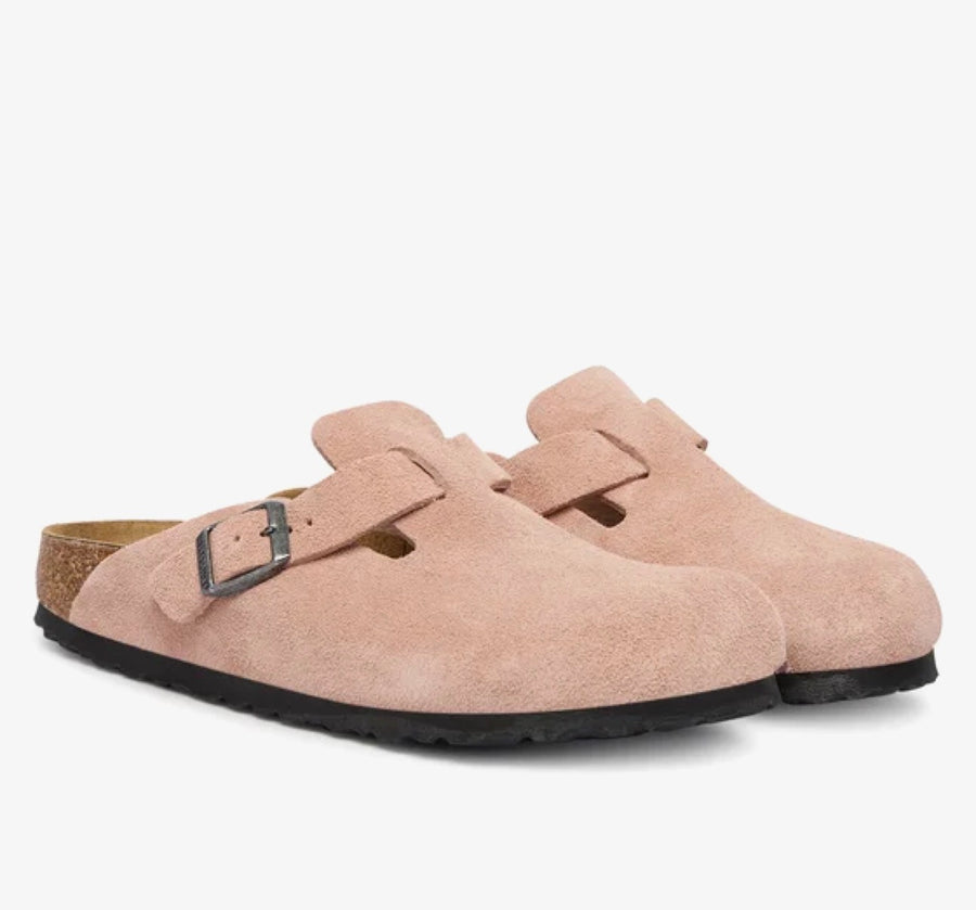 BIRKESTOCK BOSTON PINK CLAY, SUEDE LEATH