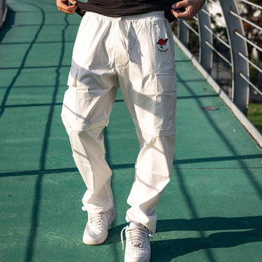 Forward pantalone con rosa ricamata