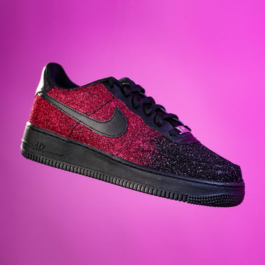 Custom air force 1 glitter nero rosa