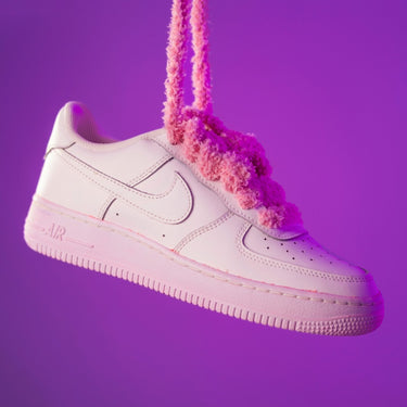 Custom air force 1 laccio spugna rosa