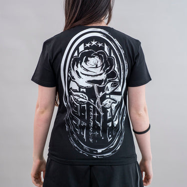 T-SHIRT DONNA CON STAMPA ROSA RETRO