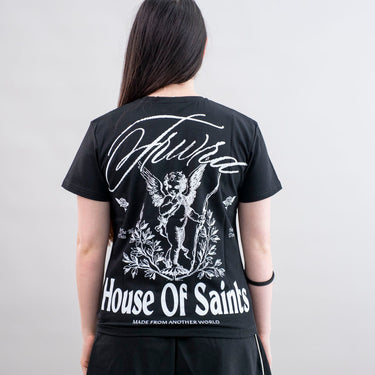 T-SHIRT DONNA CON STAMPA HOUSE OF SAINTS