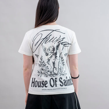 T-SHIRT DONNA CON STAMPA HOUSE OF SAINTS