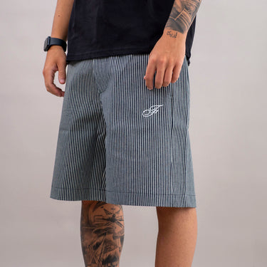 forwardBERMUDA RIGATO BIANCO E BLU CON F