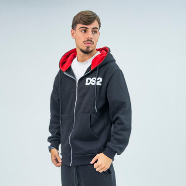 Ds2 felpa con zip e cappuccio