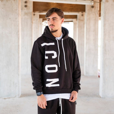 ICON FELPA CAPPUCCIO C/LOGO VERTIC