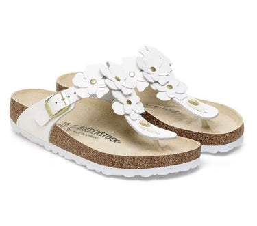 BIRKESTOCK GIZEH FLOWERS WHITE, NATURAL