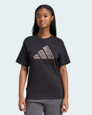 adidas t-shirt donna logo leopardato