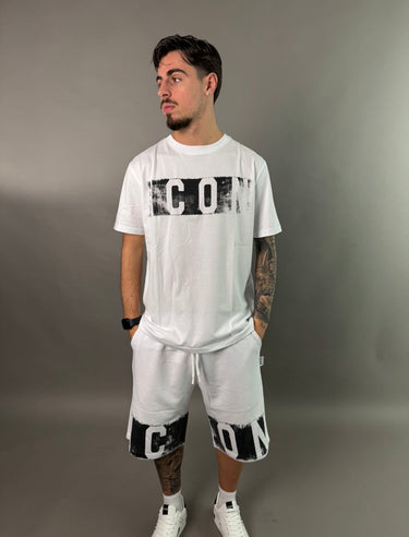 icon t-shirt uomo logo effetto pittura