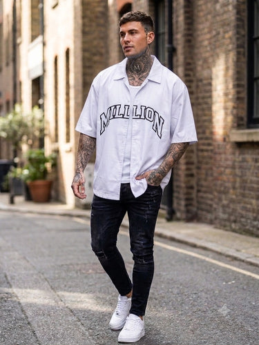 Million Camicia mezza manica scritta gra