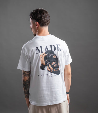 Mfn t-shirt stampa retro bataclava