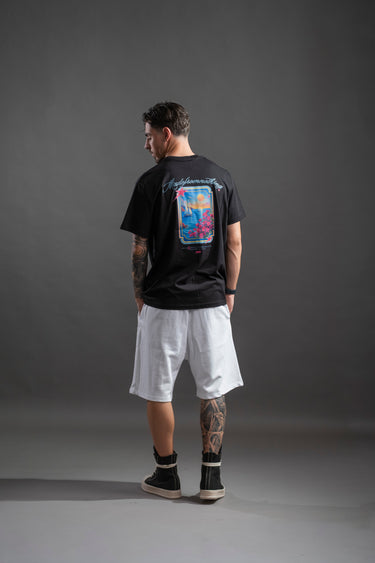 Mfn t-shirt stampa retro quadro