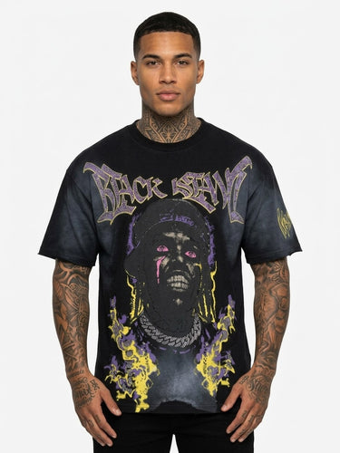 Black island t-shirt purple eays