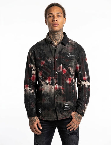 Black island camicia dark red