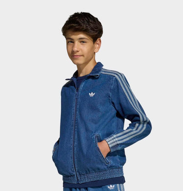 adidas felpa in denim kids blu