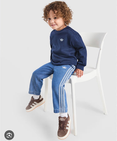 adidas completo denim jeans e felpa kids