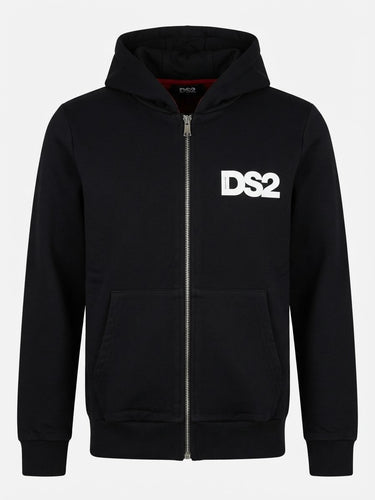 Ds2 felpa con zip logo lato cuore kids